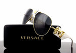 VERSACE Runway Aviator White Gold Metal Sunglasses VE 2150Q 134187