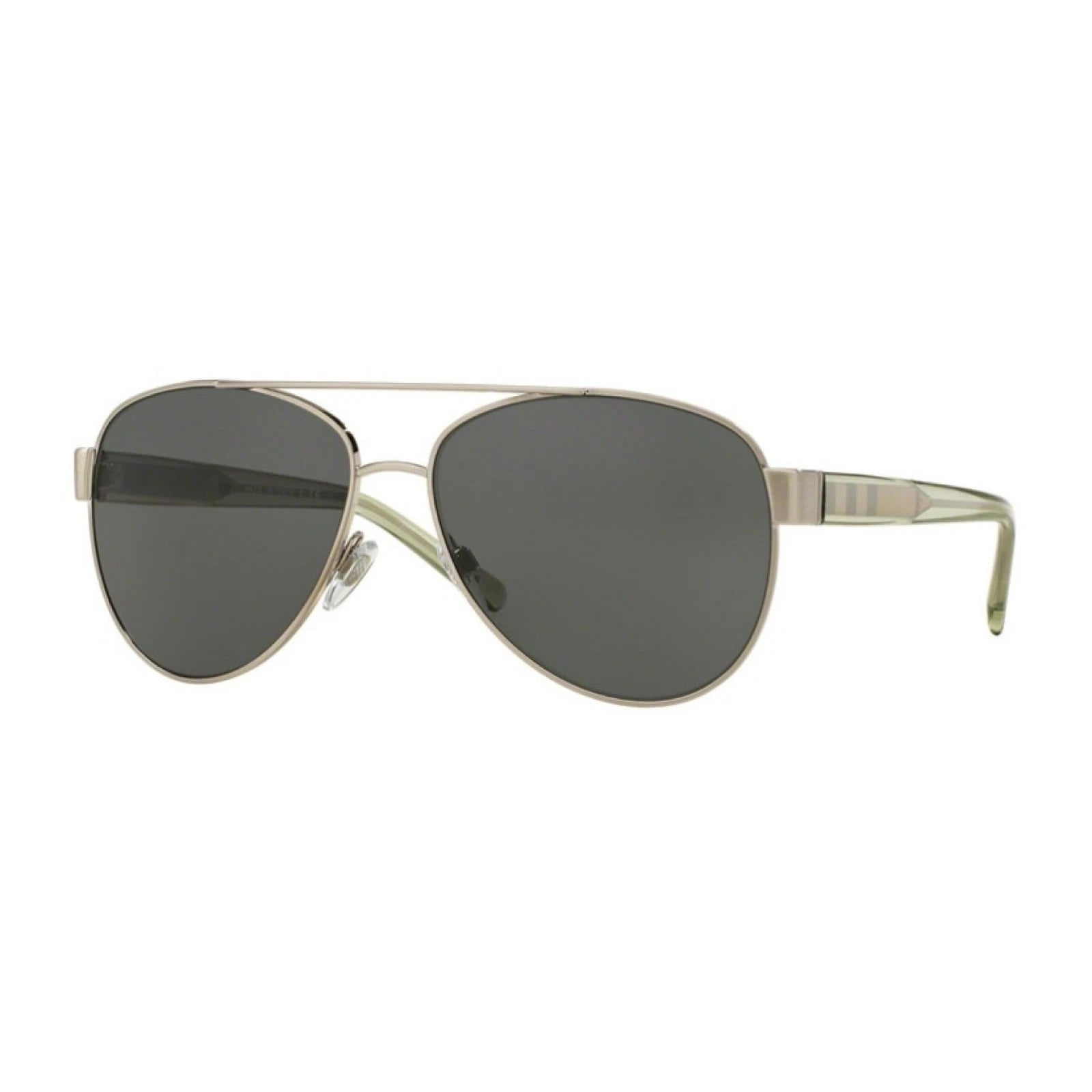 BURBERRY Silver Grey Aviator Metal Designer Sunglasses BE3084 116687 57