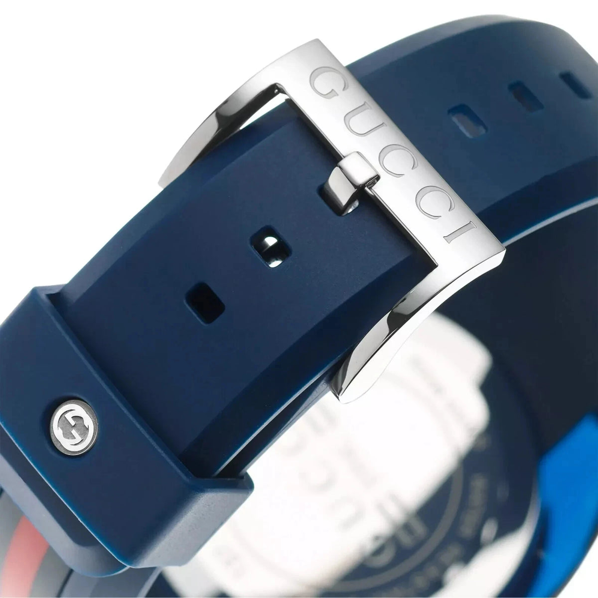 Gucci Sync XXL Blue Rubber Strap Analog Dial Unisex Designer Watch YA137104