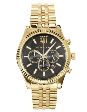 Michael Kors Lexington Gold-Tone Black Dial Men's Watch MK8286