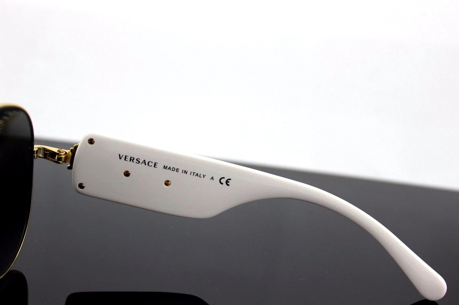 VERSACE Runway Aviator White Gold Metal Sunglasses VE 2150Q 134187