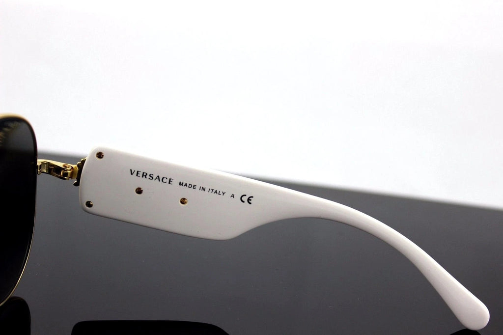 VERSACE Runway Aviator White Gold Metal Sunglasses VE 2150Q 134187