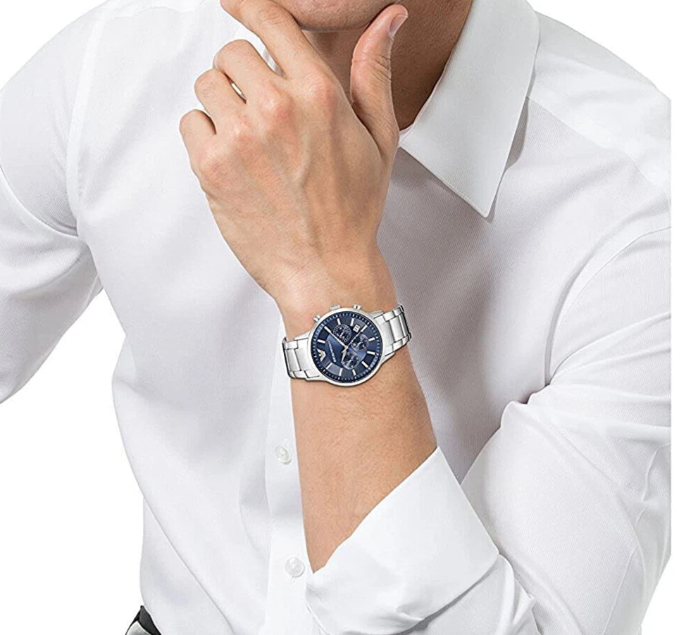 EMPORIO ARMANI Chronograph 43mm Navy Blue Dial Men's Watch AR2448