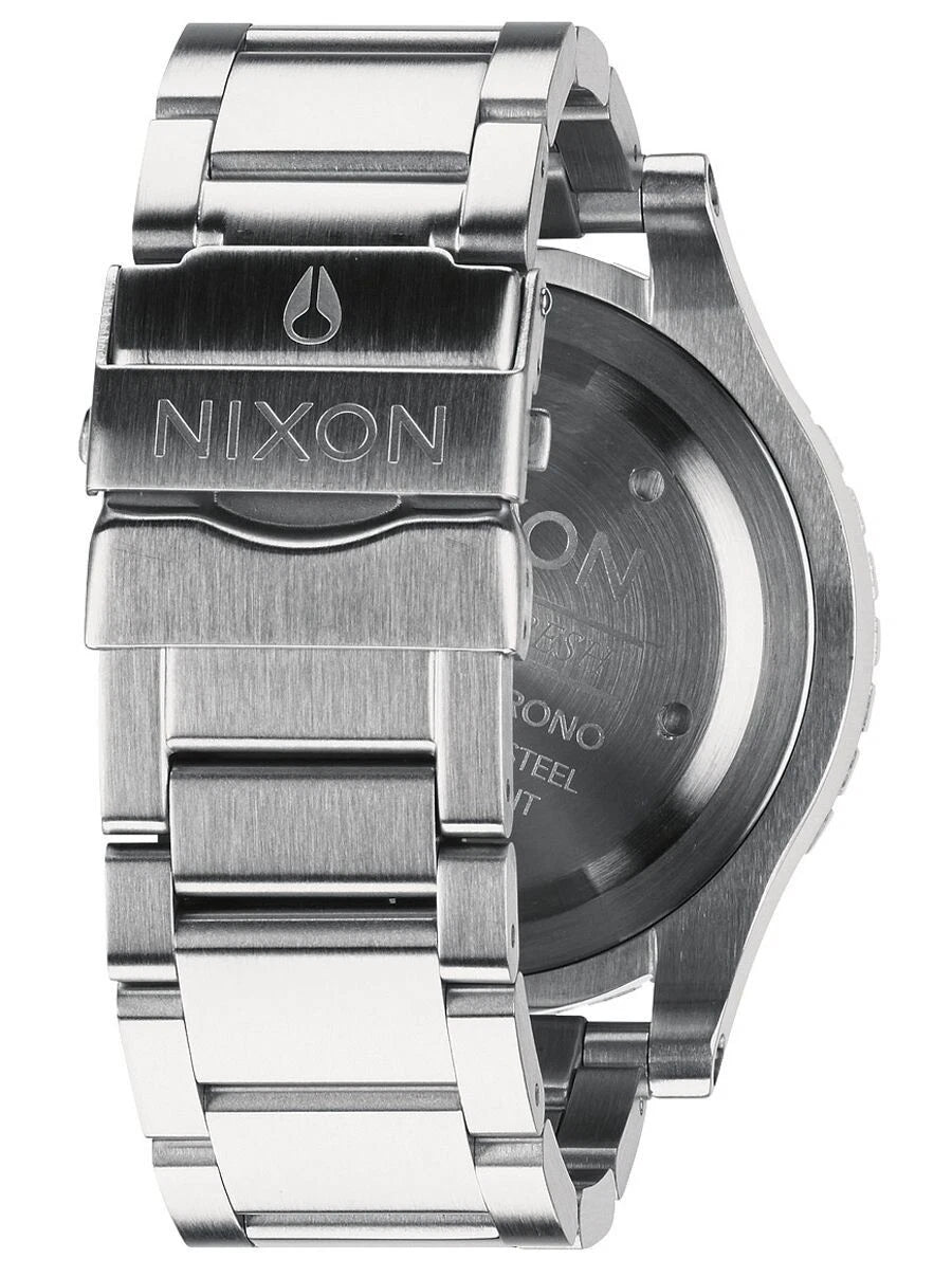 Nixon 48-20 Chrono Black Dial Brushed Steel Men's Watch A486-000