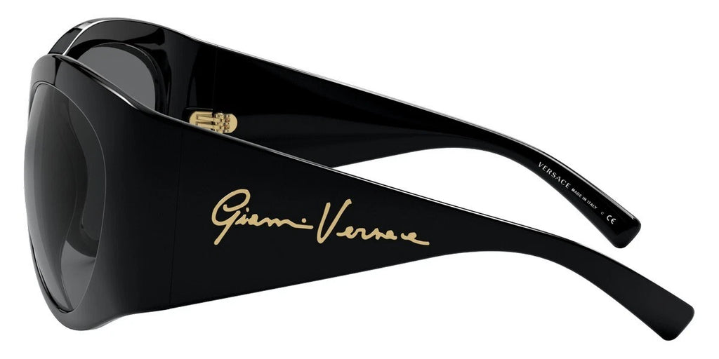 Genuine VERSACE Medusa Black Gray Pilot Wrap Sunglasses VE4392 GB1/87