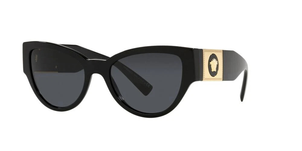 VERSACE Black Grey CatEye Medusa Logo Women Sunglasses VE4398 GB187