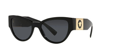 VERSACE Black Grey CatEye Medusa Logo Women Sunglasses VE4398 GB187