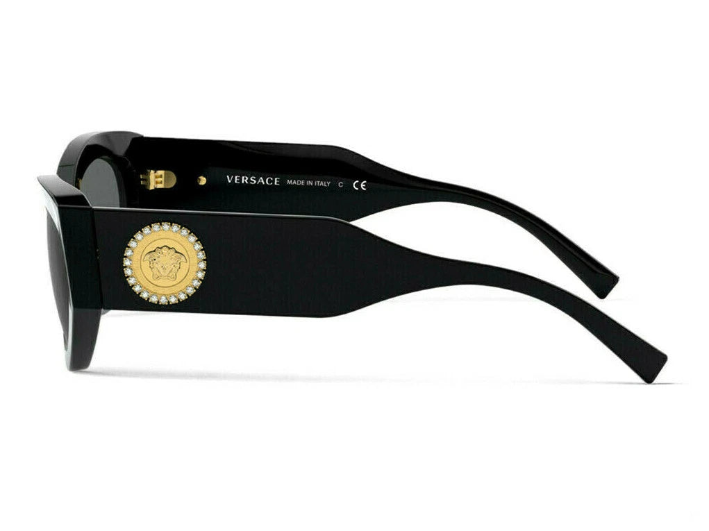 VERSACE Black Gold Medusa Crystals Sunglasses Mod VE 4376B GB1/87