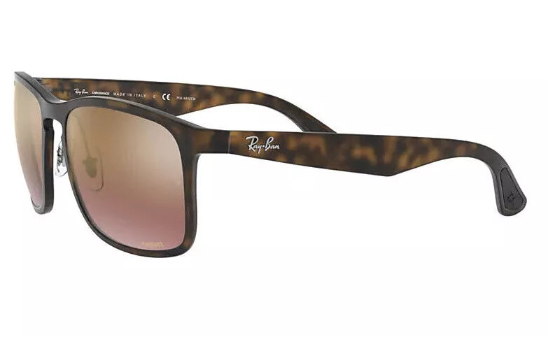 RAY-BAN CHROMANCE Polarized Tortoise Square Sunglasses RB4264 8946B