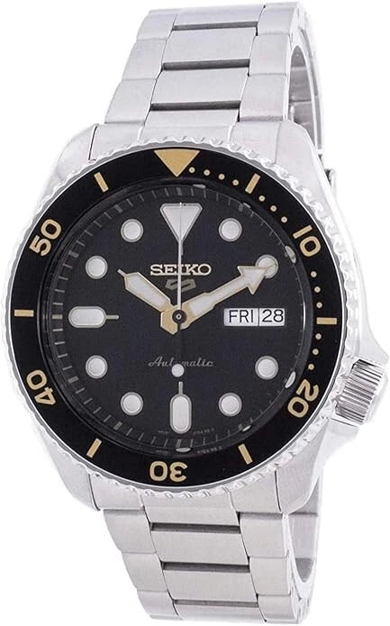 Seiko 5 Sports Automatic 42.5mm Black Yellow Dial 4R34 Men's Watch SRPD57 K1