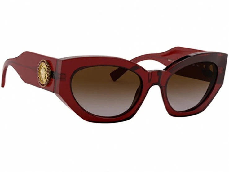 VERSACE Medusa Crystals Burgundy Gold Sunglasses Mod VE 4376B 388/13