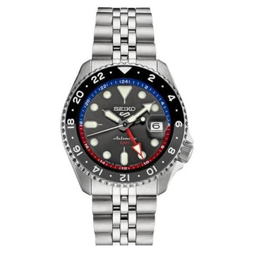 Seiko 5 Sports Automatic GMT Japan Black Dial Red Blue SKX Men Watch SSK019