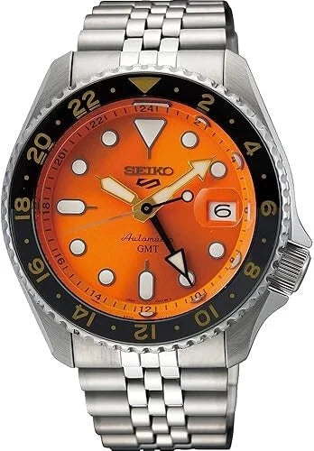 Seiko 5 Sports Automatic GMT Orange Dial 42.5mm SKX Men's Watch SSK005 K1