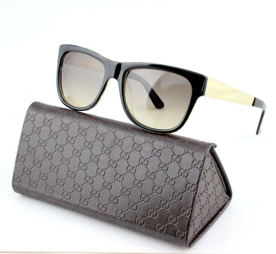 RARE NEW GUCCI Black Crystal Gold Flower Fantasy Sunglasses GG 3802S NIE ED