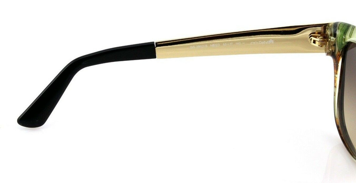 RARE NEW GUCCI Black Crystal Gold Flower Fantasy Sunglasses GG 3802S NIE ED