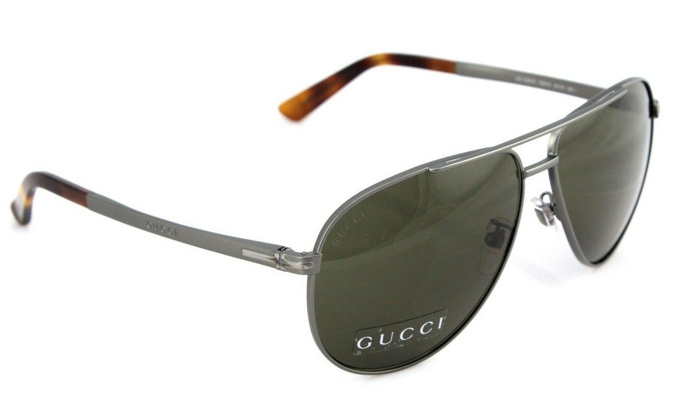 RARE NEW Genuine GUCCI Matte Ruthenium Havana Aviator Sunglasses GG 2269S R80 70