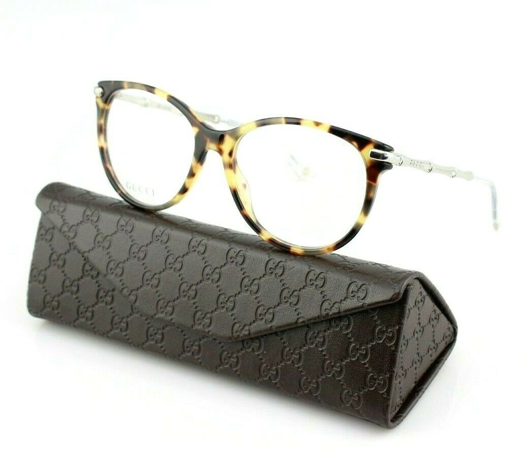 RARE NEW Genuine GUCCI Womens Blonde Havana Silver Eye Glasses Frame GG 3780 HRT