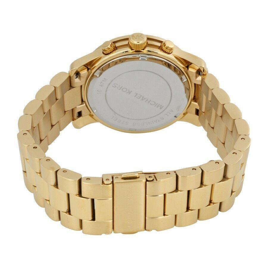 NEW Authentic Michael Kors Runway Stainless Steel Gold Ladies Wrist Watch MK5055