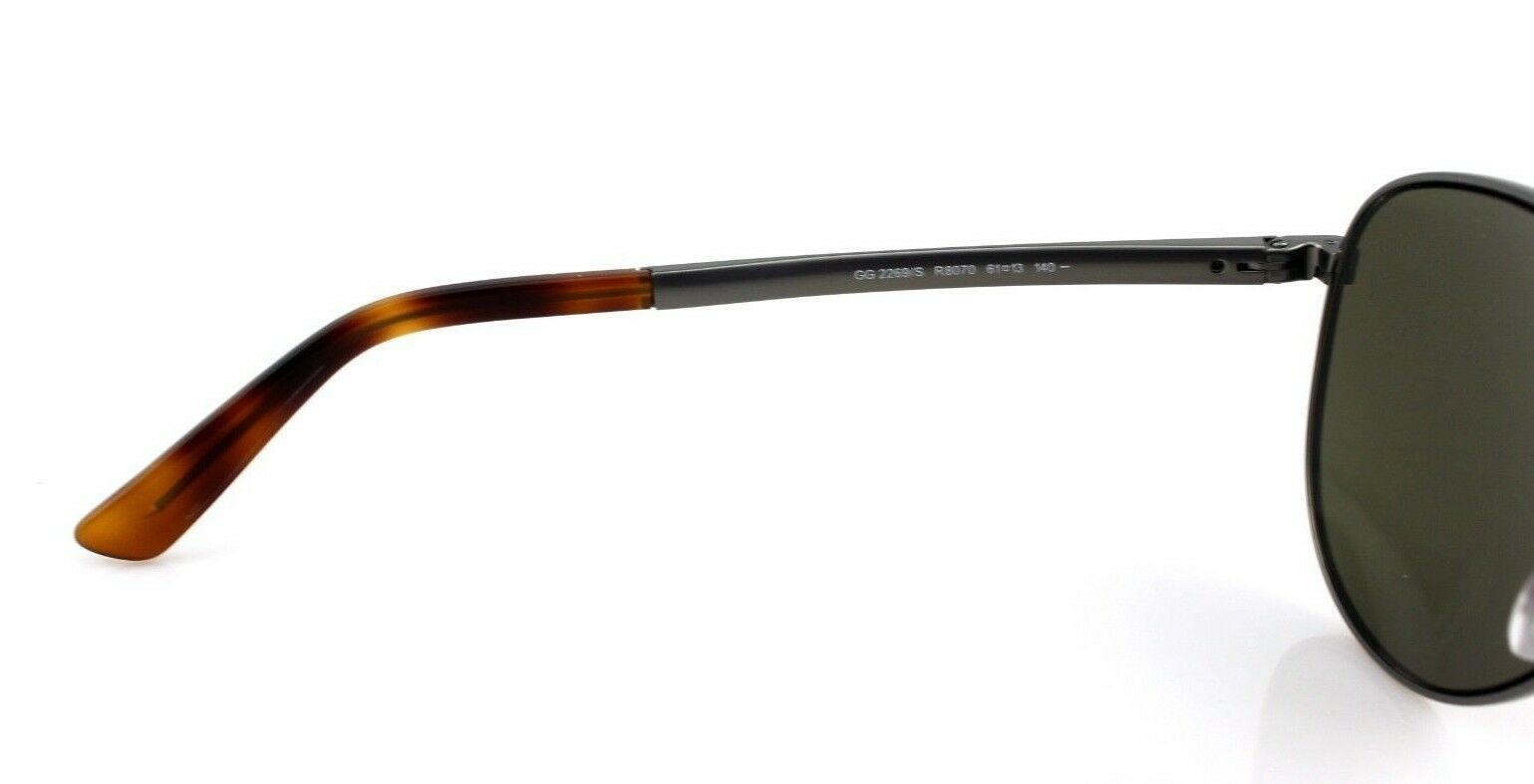 RARE NEW Genuine GUCCI Matte Ruthenium Havana Aviator Sunglasses GG 2269S R80 70