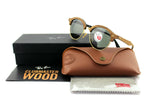 Ray-Ban Clubround Wood Polarized Unisex Sunglasses RB 4246M 118158 1