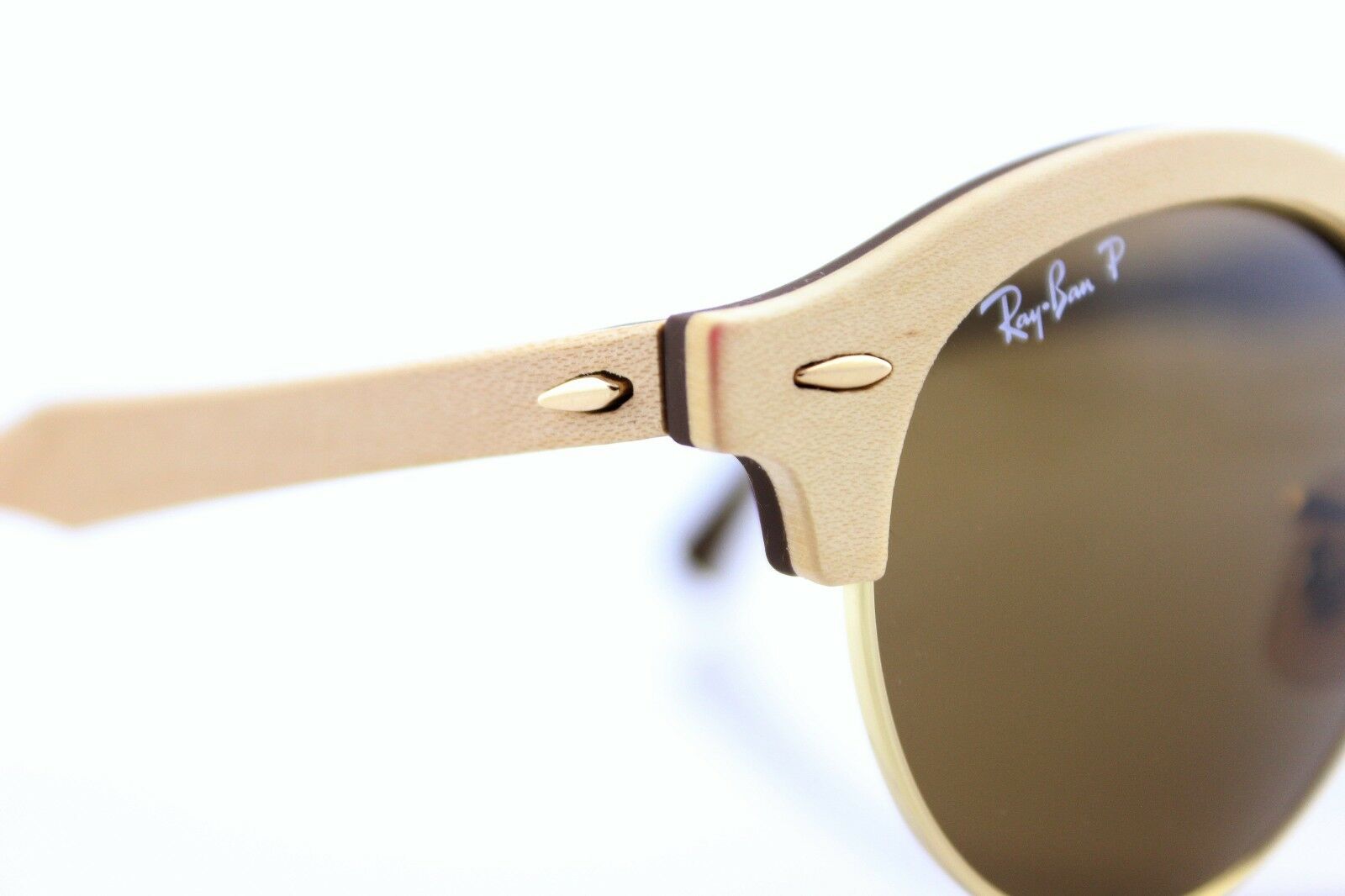 Ray-Ban Club Round Wood Polarized Unisex Sunglasses RB 4246M 117957 5