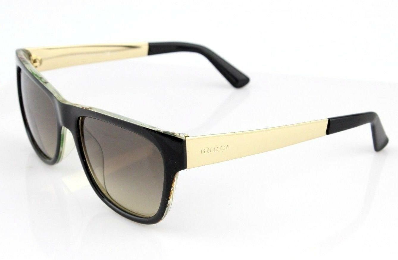 RARE NEW GUCCI Black Crystal Gold Flower Fantasy Sunglasses GG 3802S NIE ED