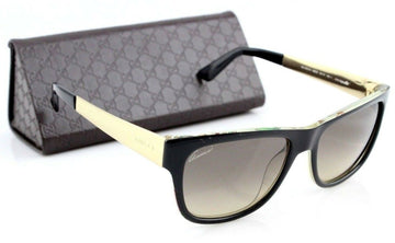 RARE NEW GUCCI Black Crystal Gold Flower Fantasy Sunglasses GG 3802S NIE ED