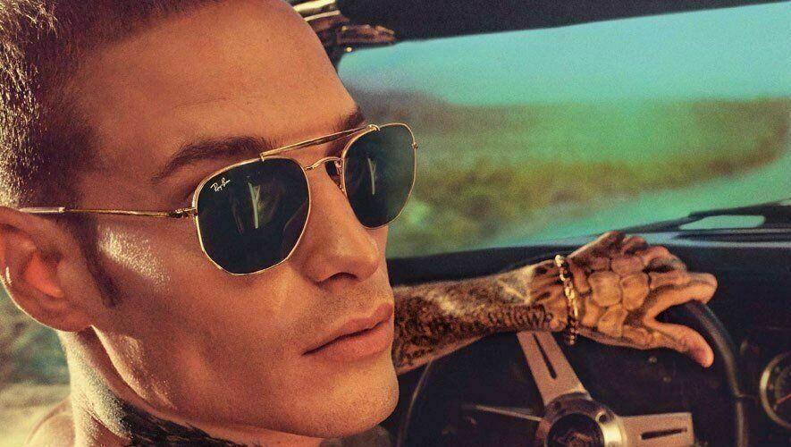 Ray-Ban Marshal Hexagonal Unisex Sunglasses RB3648 91034M 3