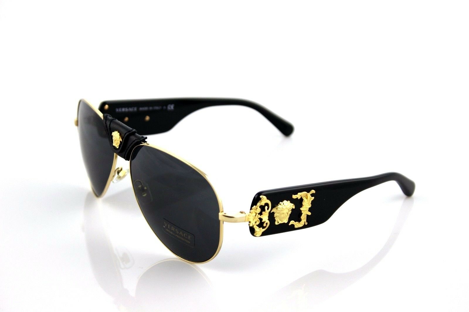 Versace Runway Medusa Aviator Unisex Sunglasses VE 2150Q 1002/87 4