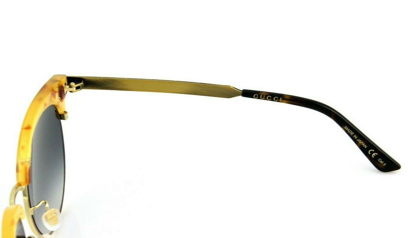 RARE NEW Genuine GUCCI Havana Gold Grey Cat Eye Sunglasses GG 0222SK 003