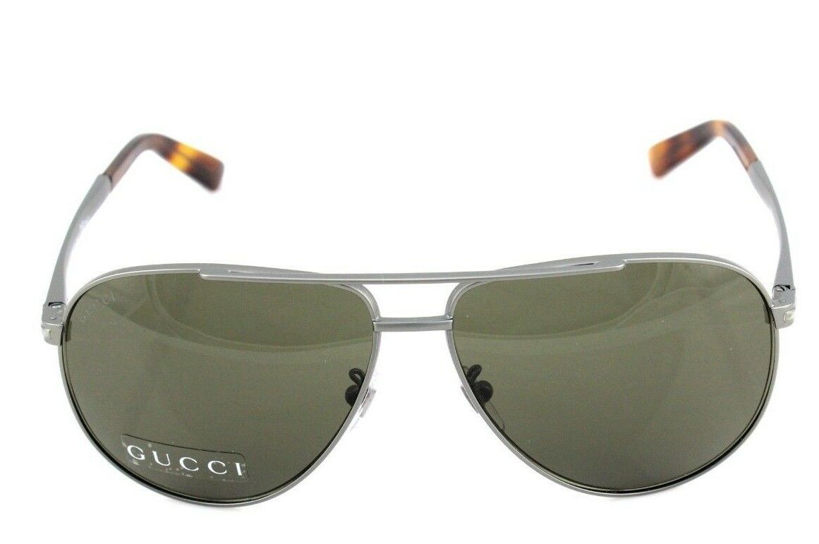 RARE NEW Genuine GUCCI Matte Ruthenium Havana Aviator Sunglasses GG 2269S R80 70