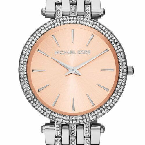 Michael Kors Darci Rose Dial Silver Tone Glitz Ladies Watch MK3218