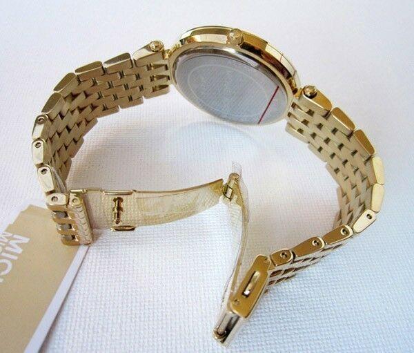 NEW Authentic Michael Kors Gold Stainless Steel Rhinestone Ladies Watch MK 3216