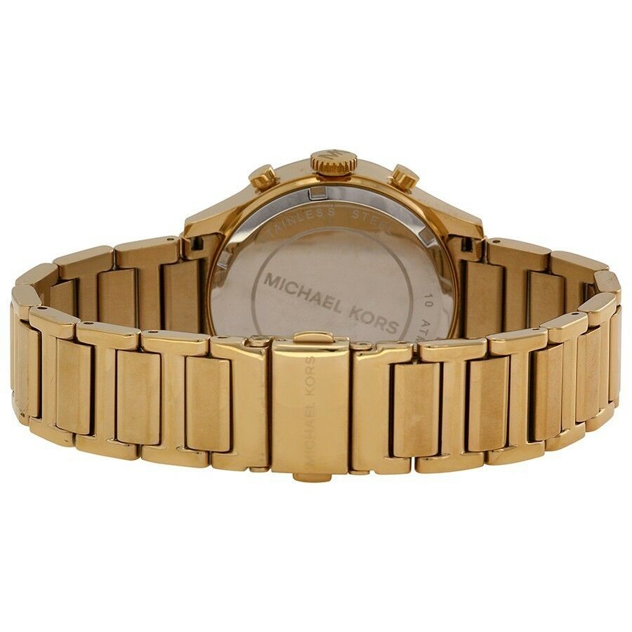 NEW Authentic Michael Kors Bailey Gold Pink Dial Chronograph Ladies Watch MK5909