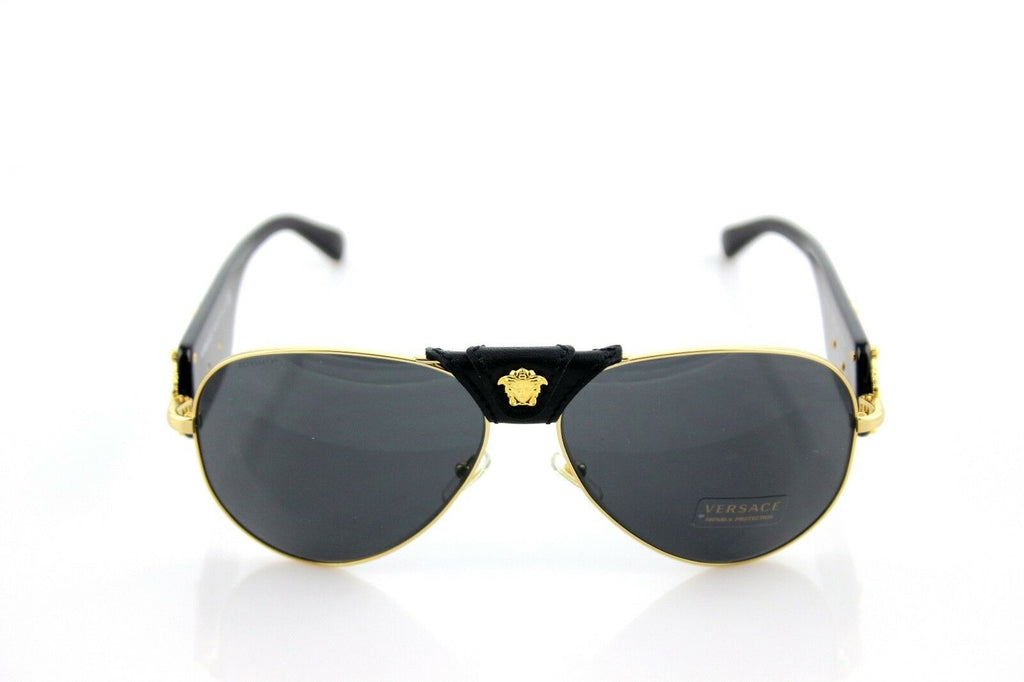 Versace Runway Medusa Aviator Unisex Sunglasses VE 2150Q 1002/87 2