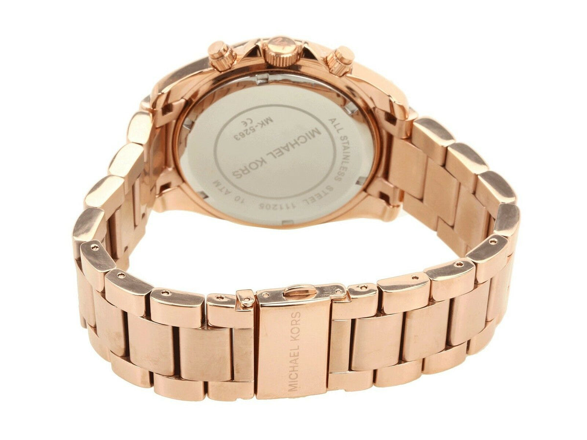 NEW Authentic Michael Kors Blair Rose Gold-Tone Chronograph Ladies Watch MK5263
