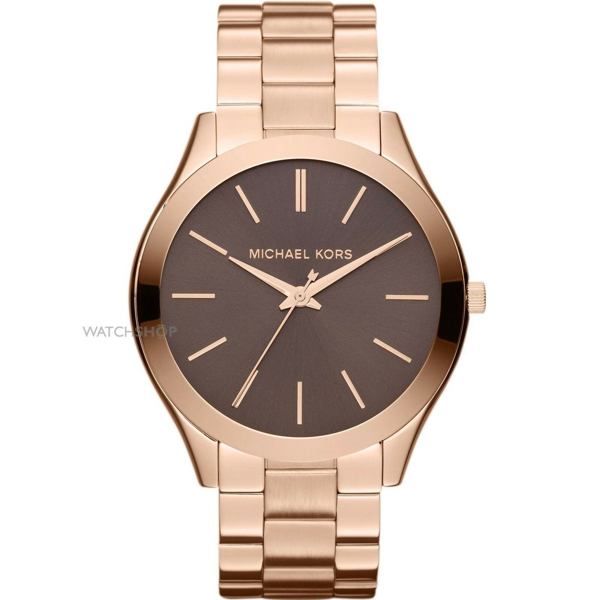 Michael Kors Slim Runway Bracelet Ladies Rose Gold Watch MK 3181