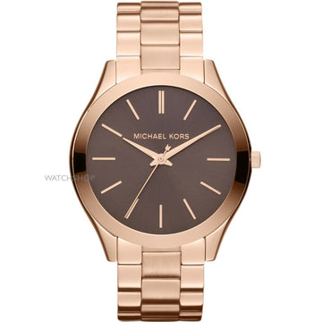 Michael Kors Slim Runway Bracelet Ladies Rose Gold Watch MK 3181