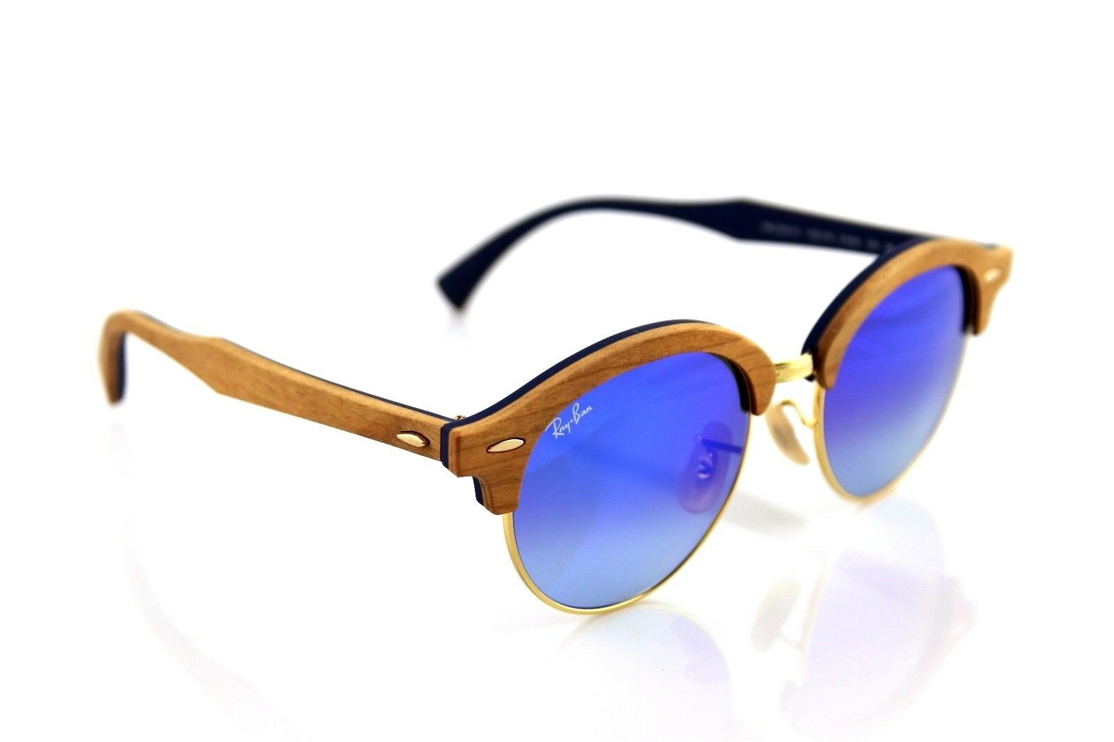 Ray-Ban Clubround Wood Unisex Sunglasses RB 4246M 1180/7Q 3