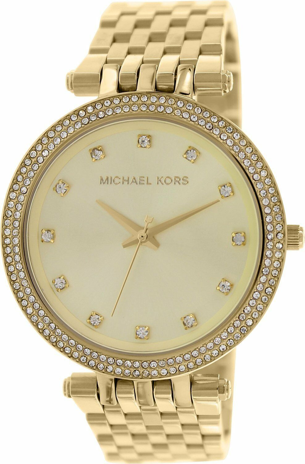NEW Authentic Michael Kors Gold Stainless Steel Rhinestone Ladies Watch MK 3216