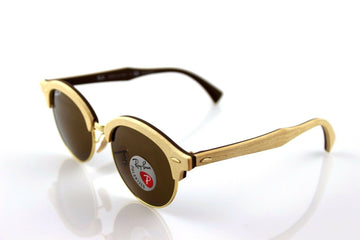 Ray-Ban Club Round Wood Polarized Unisex Sunglasses RB 4246M 117957 2