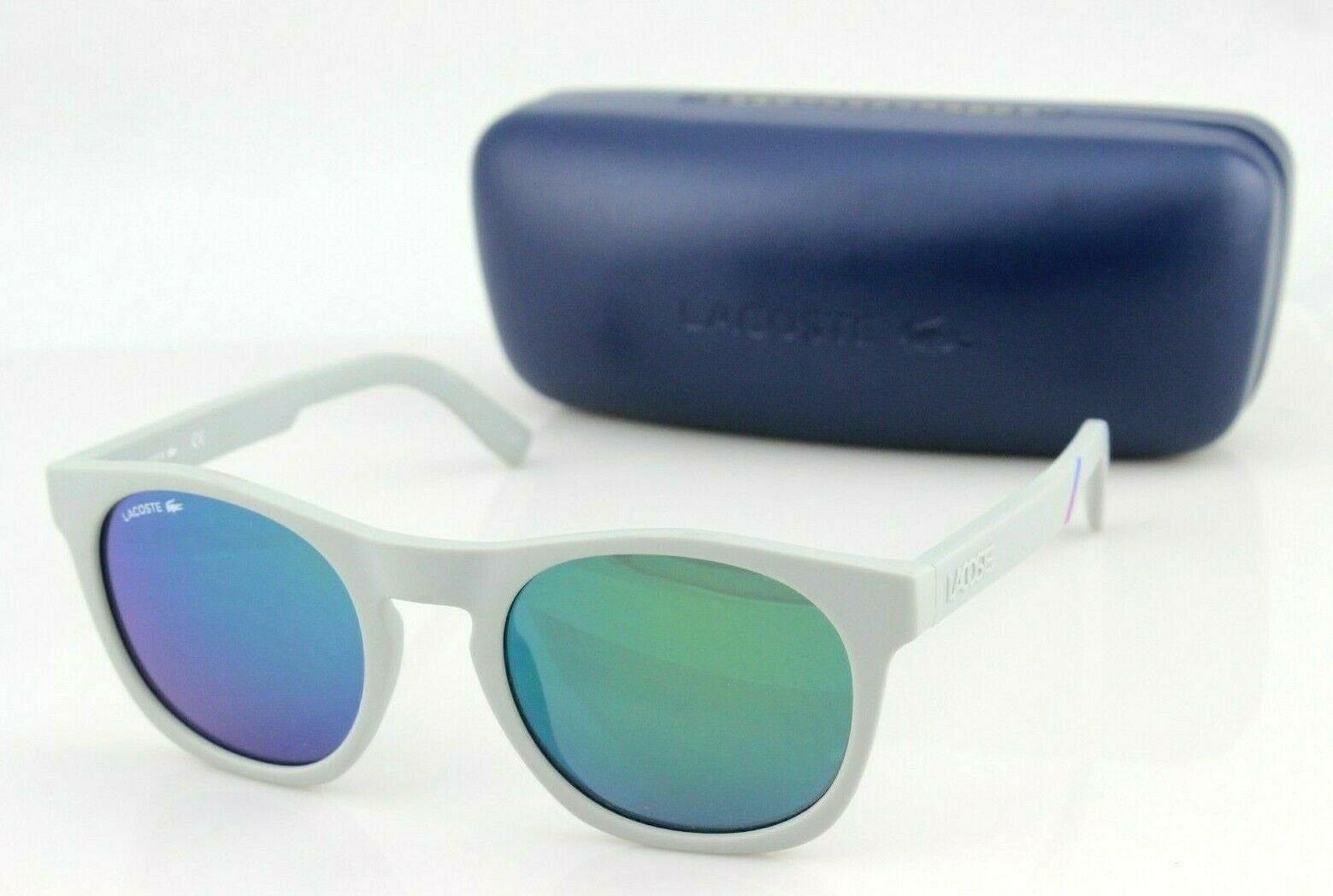 New Genuine LACOSTE SUNS Matte Grey Green Mirror Lens Sunglasses L868S 0035