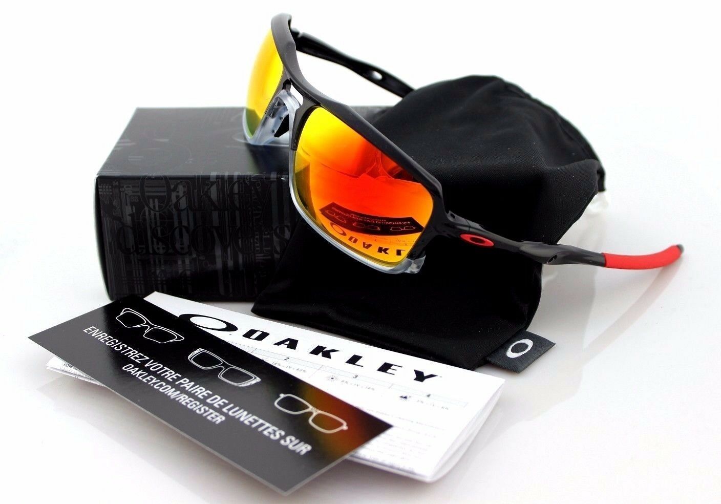 NEW Authentic OAKLEY TRIGGERMAN Black Ink Ruby Iridium Sunglasses OO 9266-10