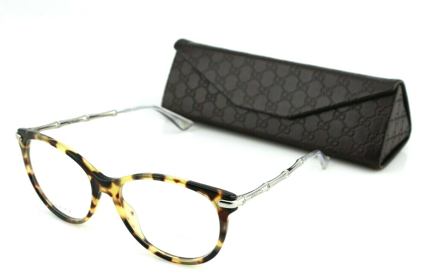 RARE NEW Genuine GUCCI Womens Blonde Havana Silver Eye Glasses Frame GG 3780 HRT