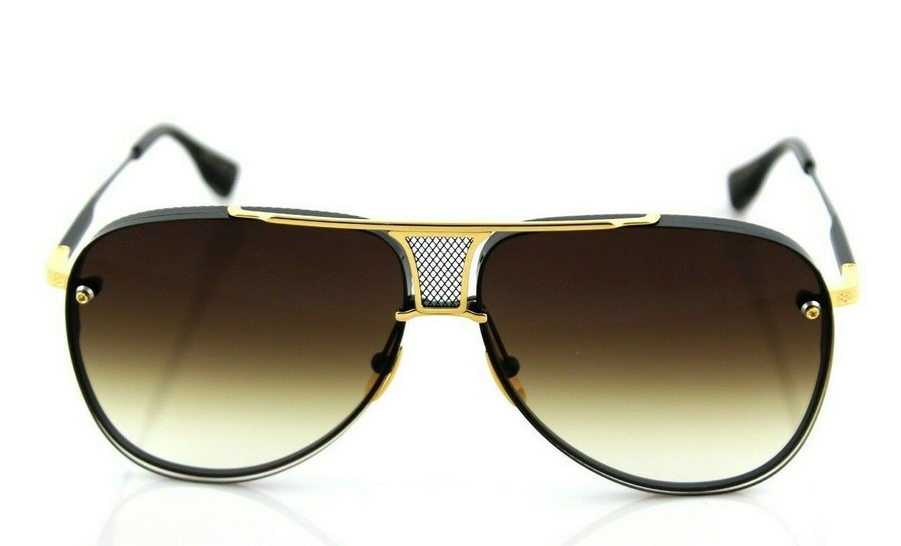 Dita Decade Two Black Gold Titanium Aviator Sunglasses DRX 2082 B