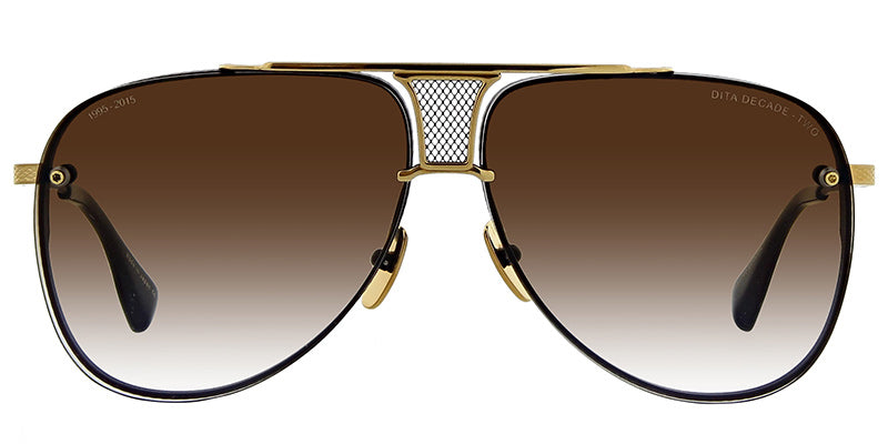 Dita Decade Two Black Gold Titanium Aviator Sunglasses DRX 2082 B