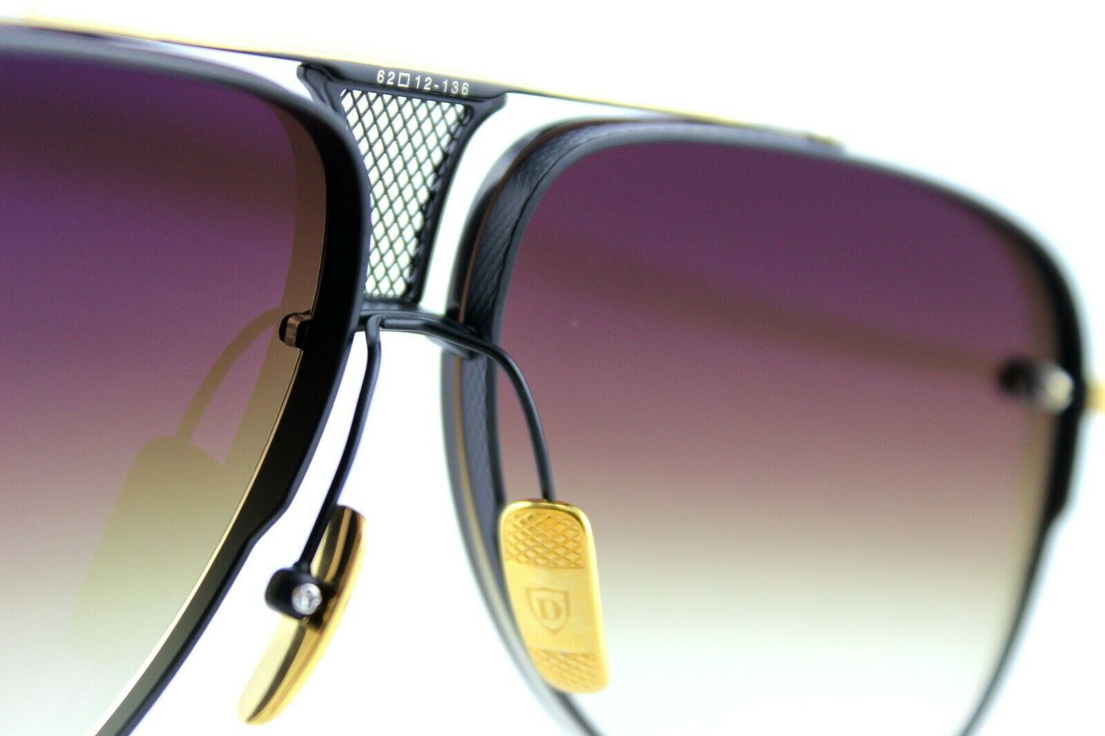 Dita Decade Two Black Gold Titanium Aviator Sunglasses DRX 2082 B