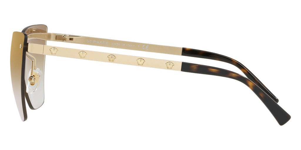 Versace Gold Rimless Metal Unisex Sunglasses VE 2190 1252/6E