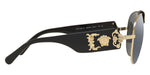 VERSACE Gold Grey Mirror Black Lens Pilot Metal Sunglasses VE 2150Q 12526G