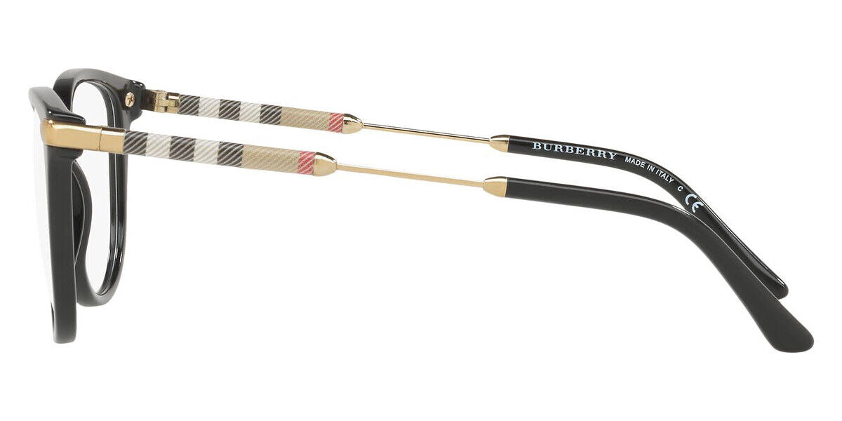 Burberry Black Gold Women Designer Square Frames Eyeglasses BE 2255Q 3001 51